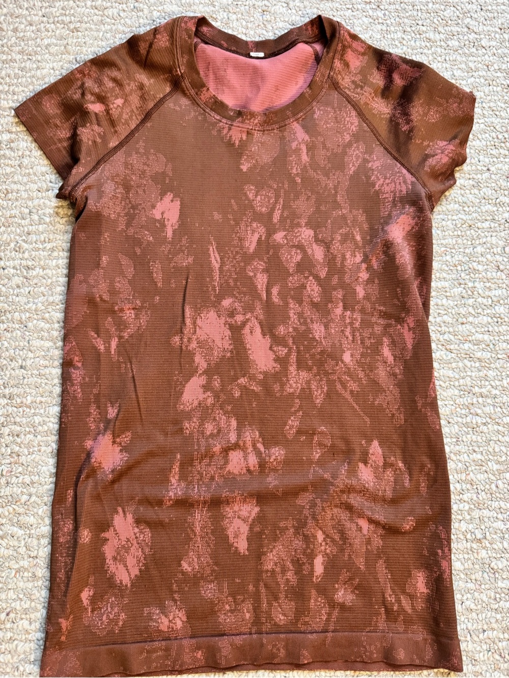 lululemon athletica Rust and Pink Short Sleeve Muscle Tee
